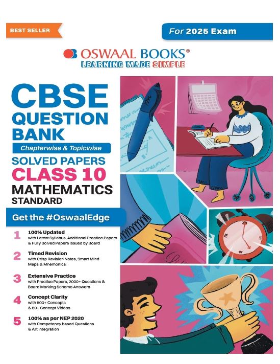 Oswaal CBSE Question Bank Class 10 Mathematics (Standard), Chapterwise and Topicwise Solved Papers For Board Exams 2025